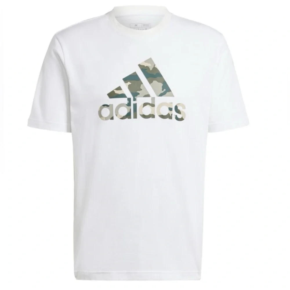 Adidas White Tee with Camo Logo